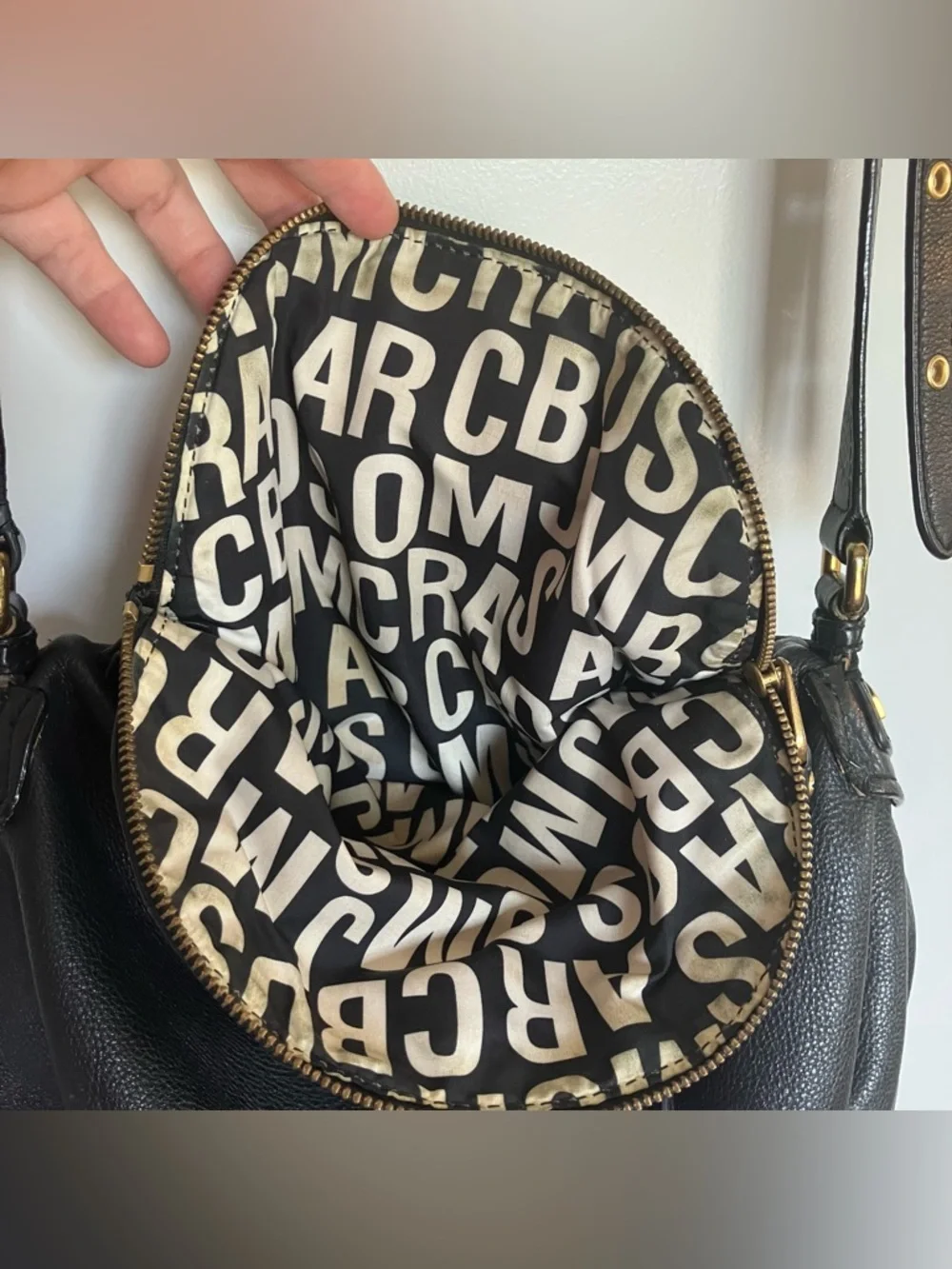 MARC by MARC JACOBS Natasha Classic Q Leather Crossbody Black Y2K Purse - Picture 9 of 12